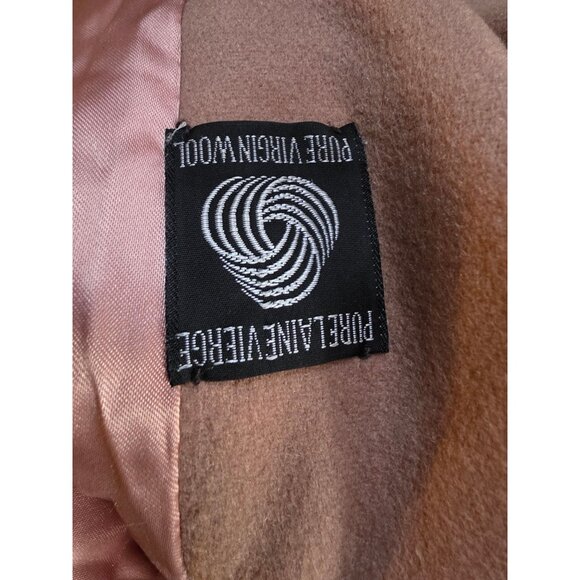 Vintage Camel Double-Breasted Wool Coat Longline With Pink Satin Lining Womens - Picture 4 of 9